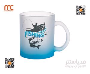 لیوان شیشه ای مات طیف آبی
