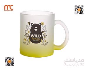 لیوان شیشه ای مات طیف زرد