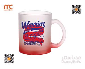 لیوان شیشه ای مات طیف قرمز